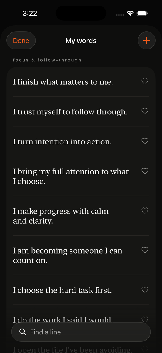 My words: the collection grouped by theme